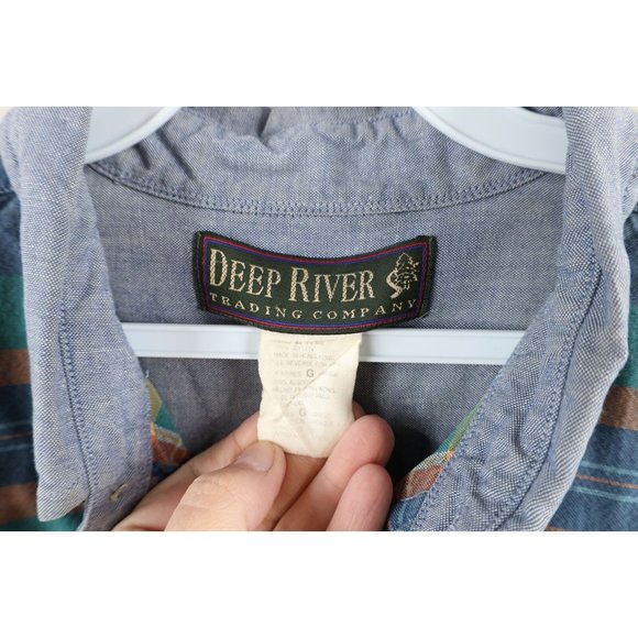 Vintage 90s Streetwear Mens Large Faded Baggy Fit Rainbow Plaid Button Shirt - Picture 5 of 9